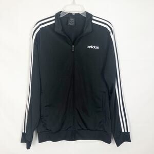 Adidas Men's Full Zipper Long Sleeve Track Black Jacket Size Medium